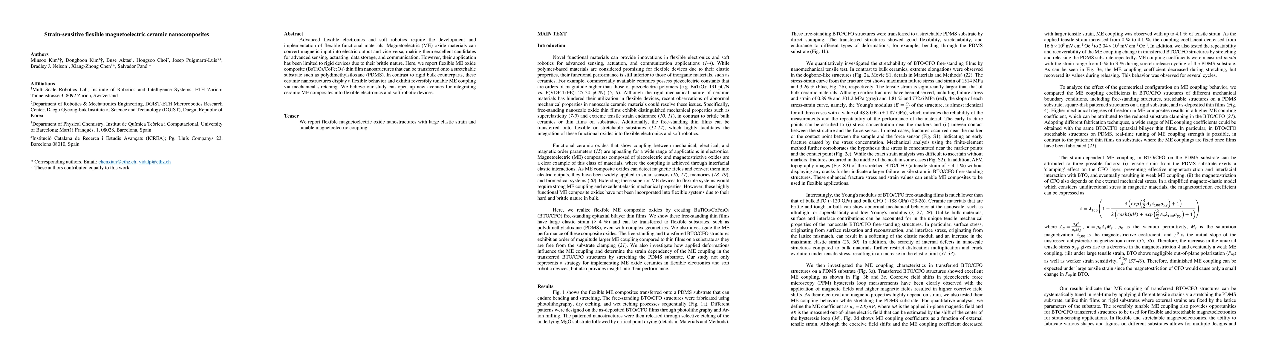 Thumbnail for Strain sensitive flexible magnetoelectric ceramic nanocomposites