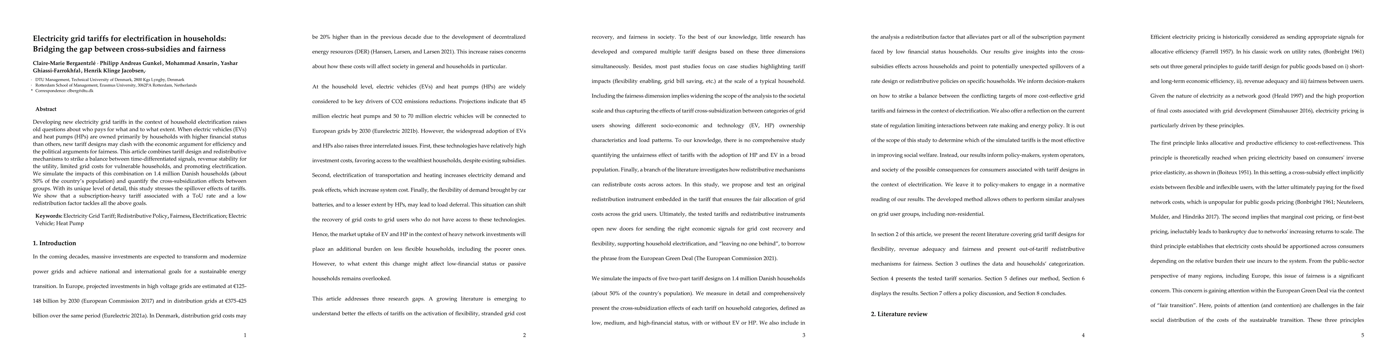 Thumbnail for Electricity grid tariffs for electrification in households: Bridging the
  gap between cross-subsidies and fairness