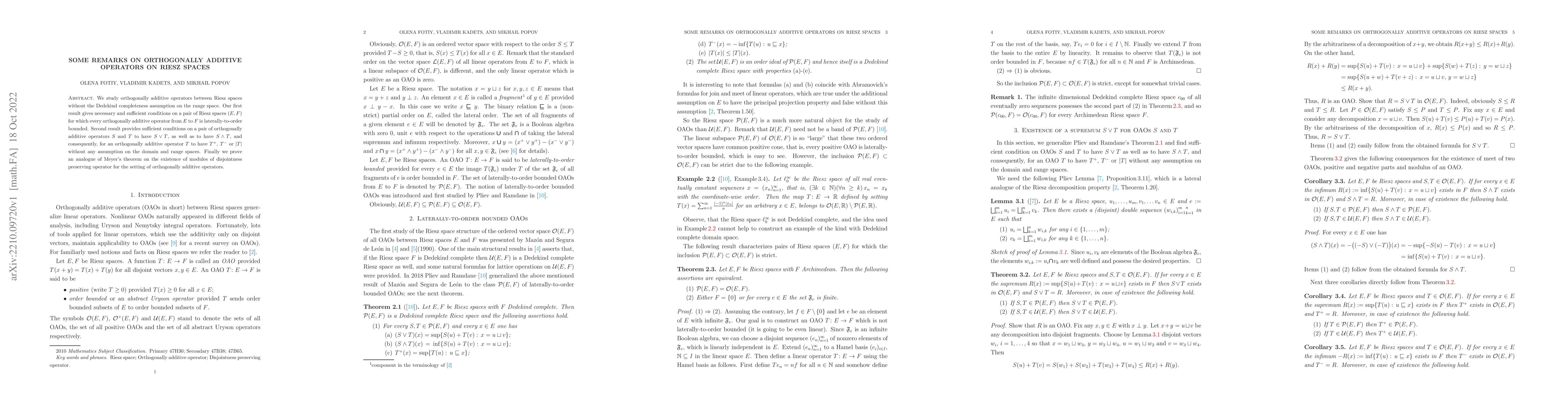 Thumbnail for Some remarks on orthogonally additive operators on Riesz spaces