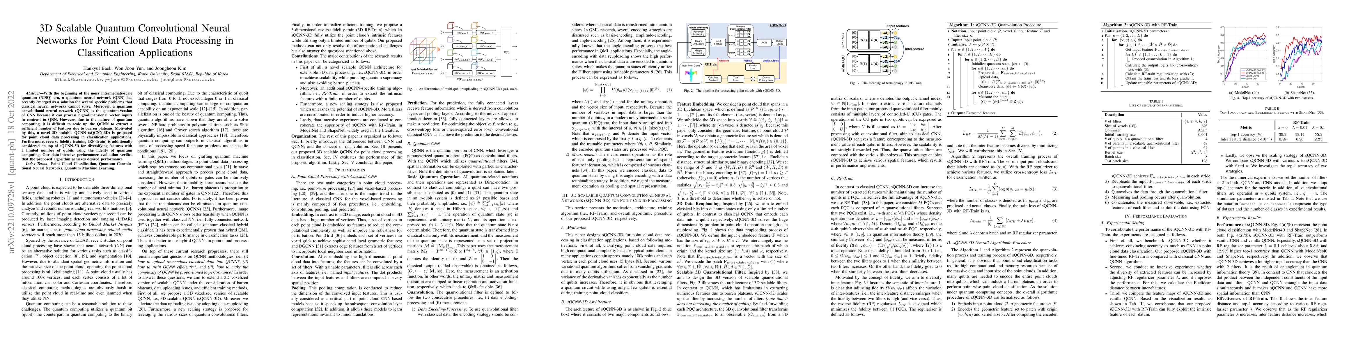 Thumbnail for 3D Scalable Quantum Convolutional Neural Networks for Point Cloud Data
  Processing in Classification Applications