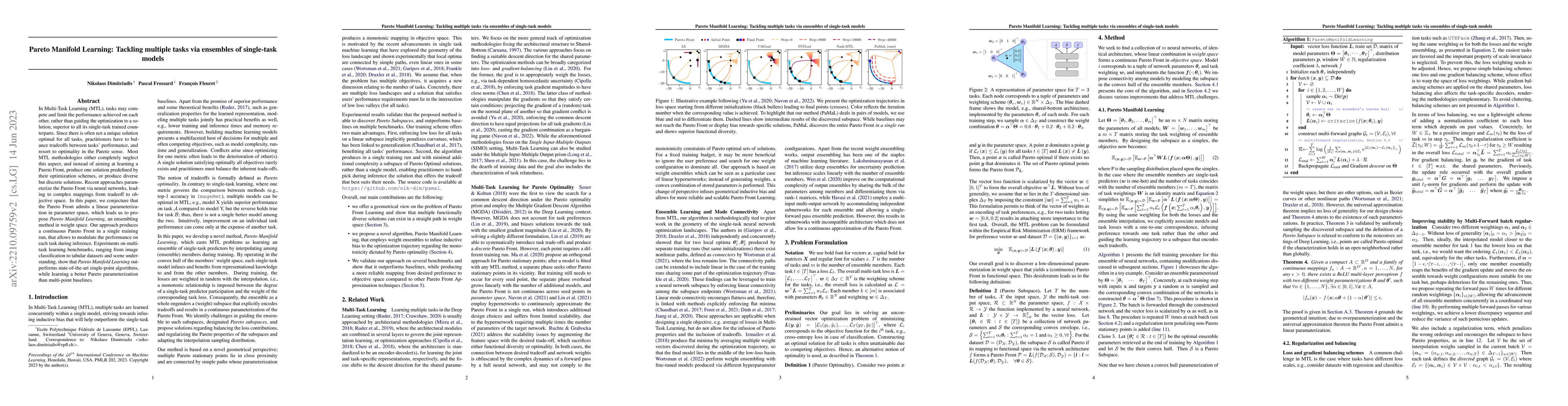 Thumbnail for Pareto Manifold Learning: Tackling multiple tasks via ensembles of
  single-task models