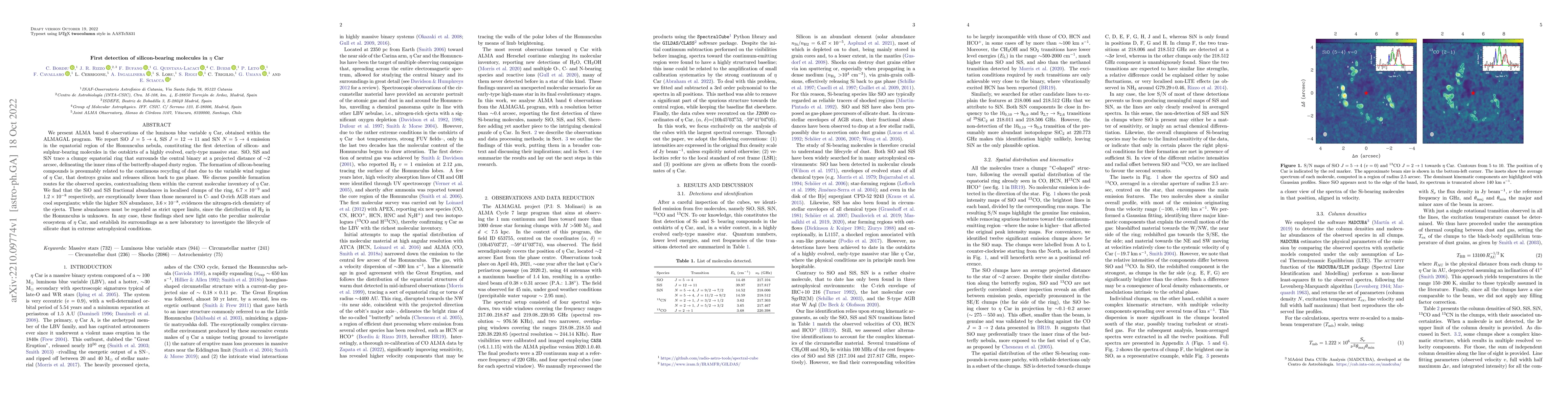 Thumbnail for First detection of silicon-bearing molecules in $\eta$ Car