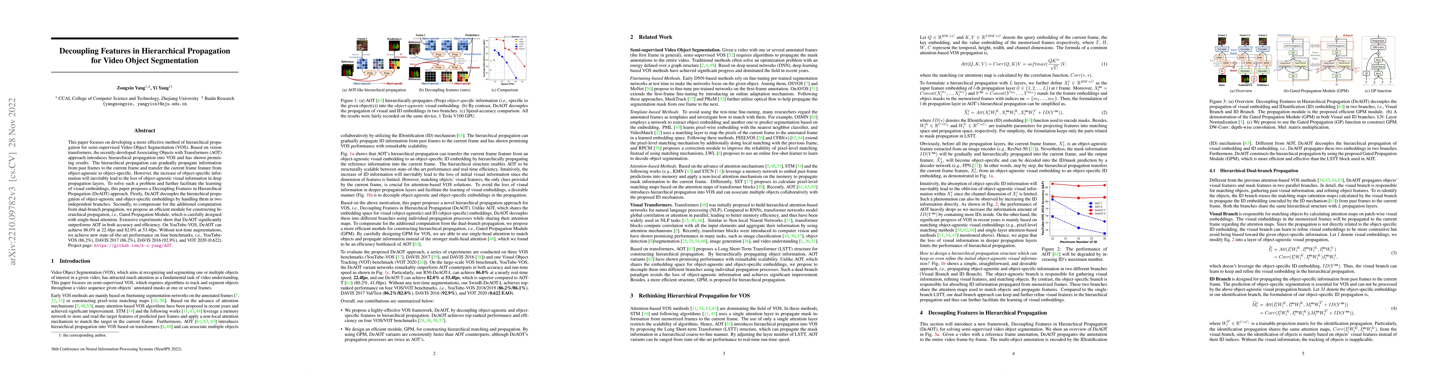 Thumbnail for Decoupling Features in Hierarchical Propagation for Video Object
  Segmentation
