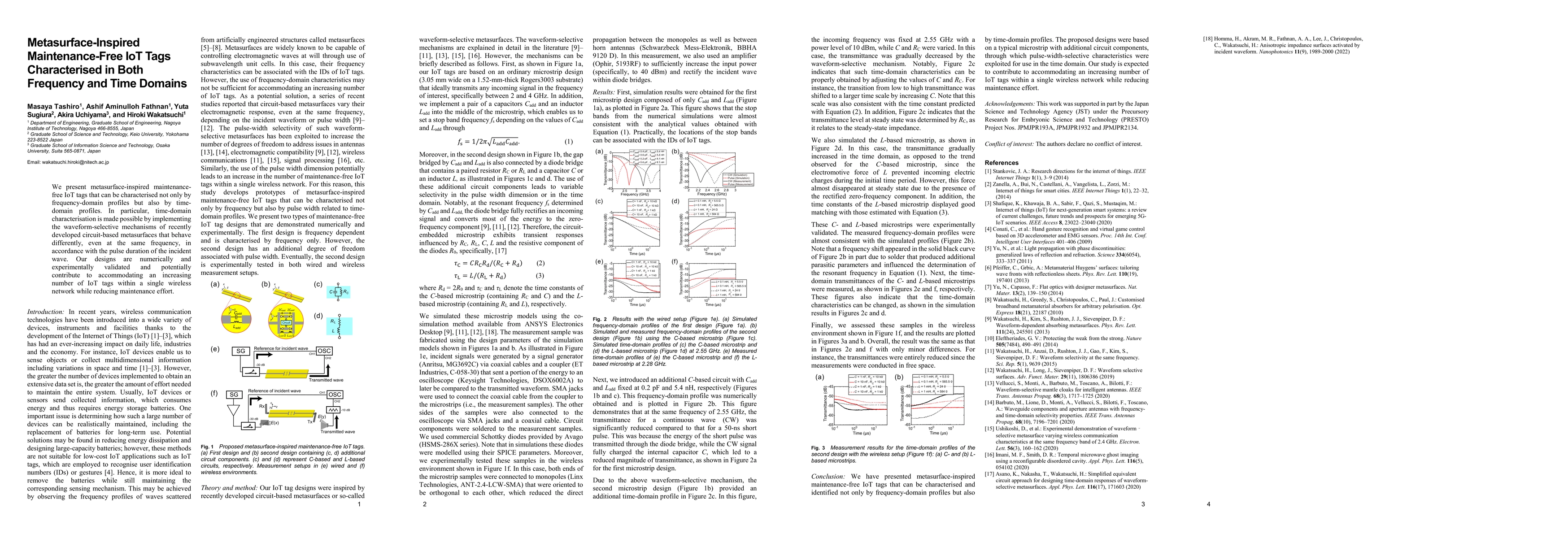 Thumbnail for Metasurface-Inspired Maintenance-Free IoT Tags Characterised in Both
  Frequency and Time Domains