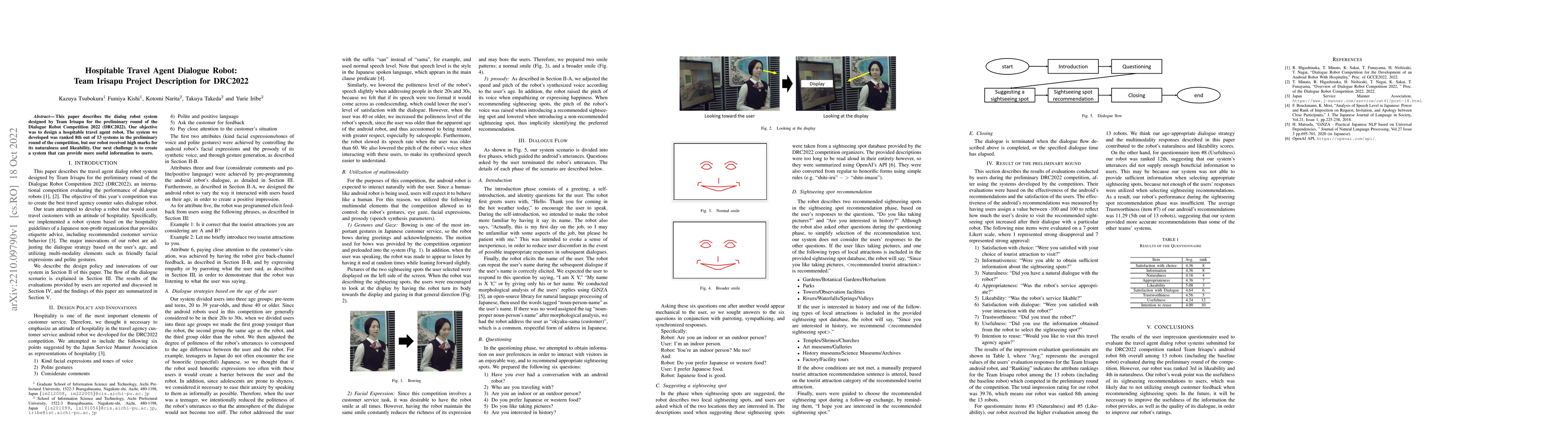 Thumbnail for Hospitable Travel Agent Dialogue Robot: Team Irisapu Project Description
  for DRC2022