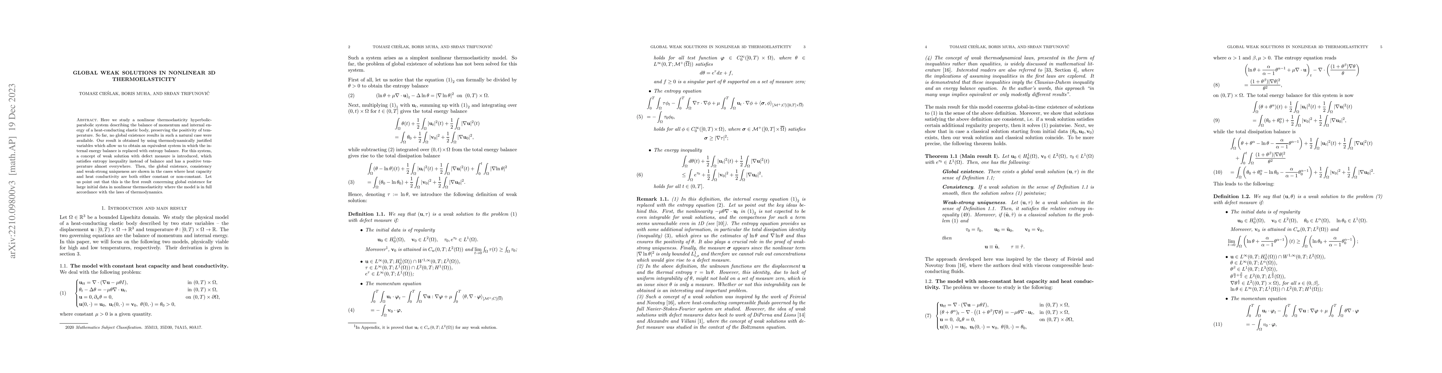 Thumbnail for Global weak solutions in nonlinear 3D thermoelasticity