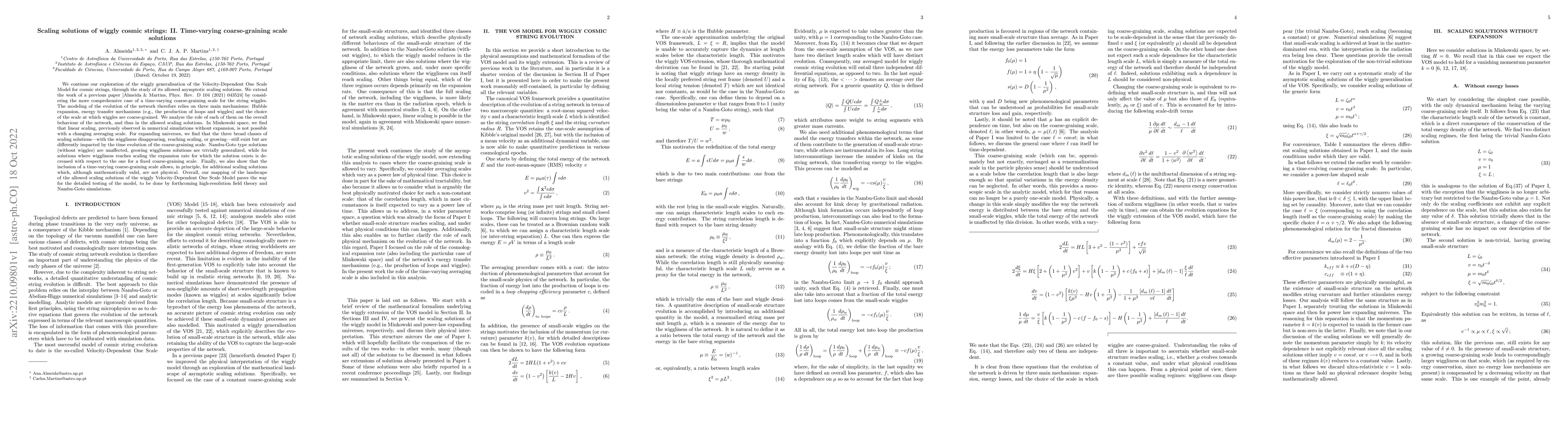 Thumbnail for Scaling solutions of wiggly cosmic strings: II. Time-varying
  coarse-graining scale solutions