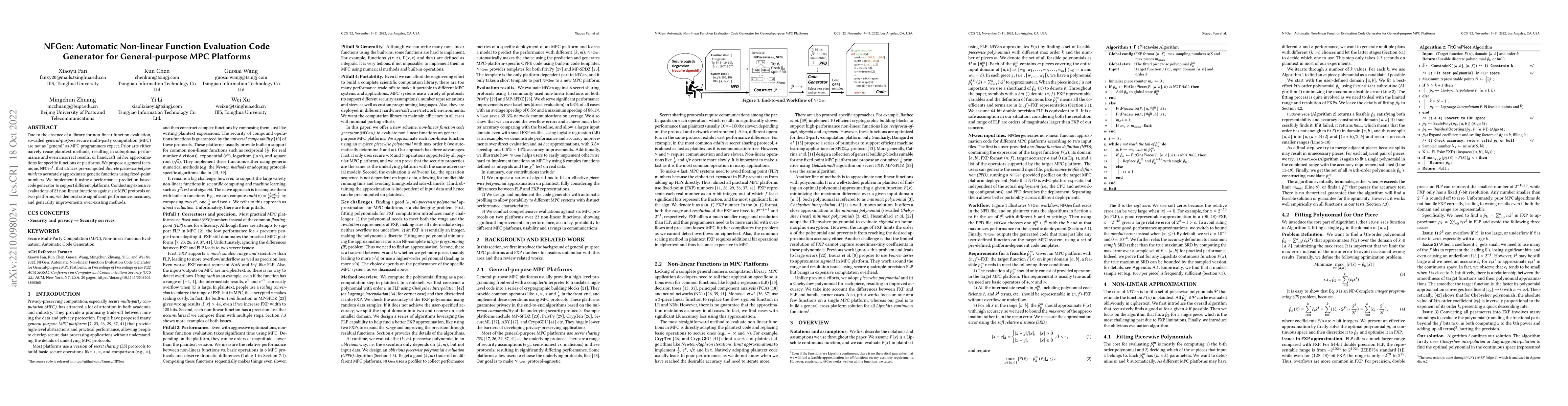 Thumbnail for NFGen: Automatic Non-linear Function Evaluation Code Generator for
  General-purpose MPC Platforms