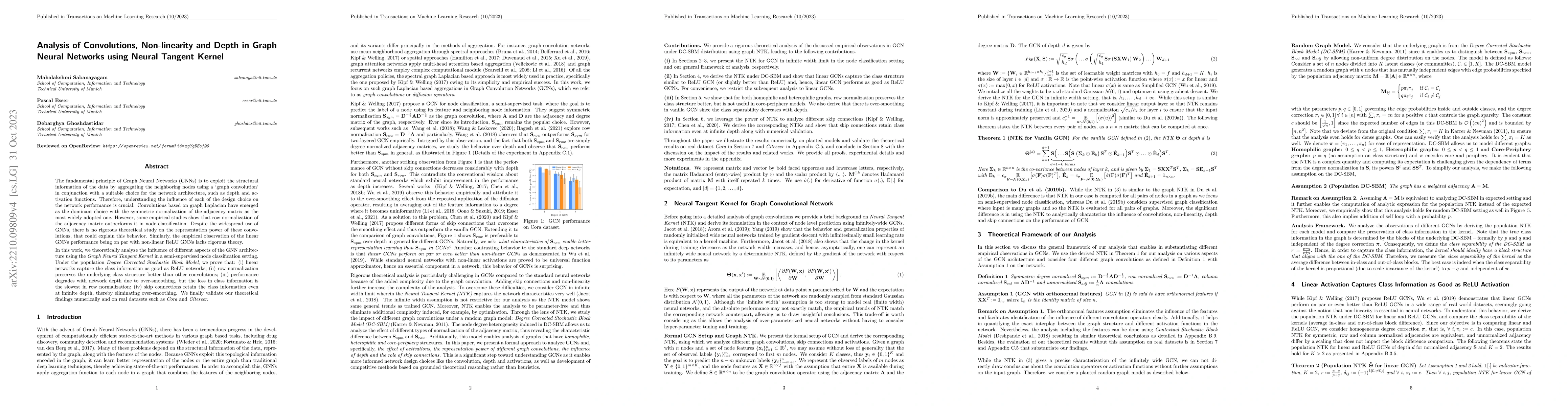 Thumbnail for Analysis of Convolutions, Non-linearity and Depth in Graph Neural
  Networks using Neural Tangent Kernel