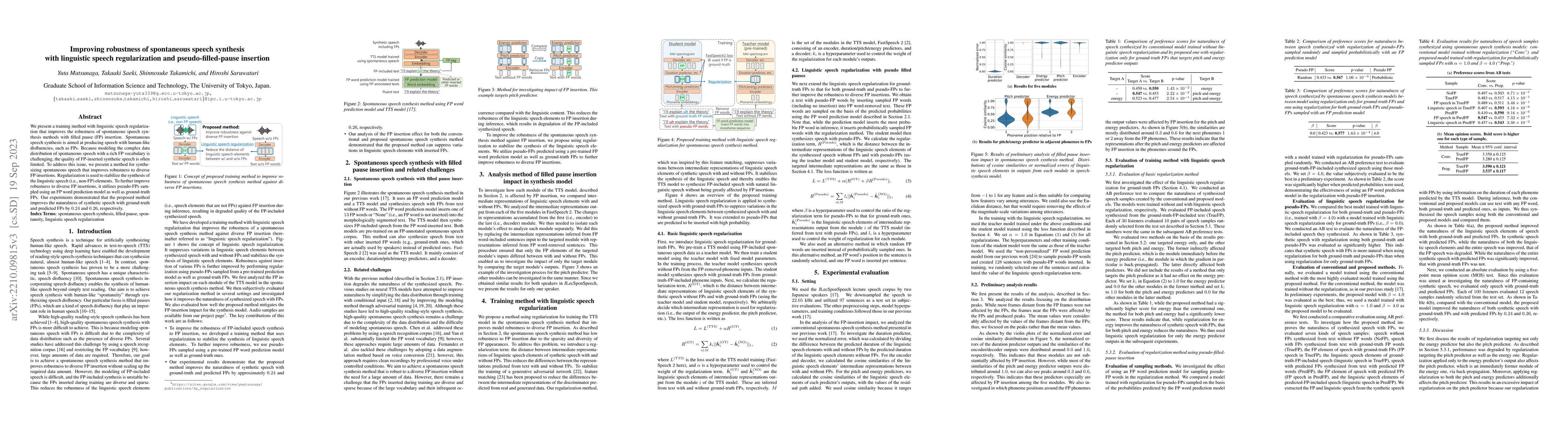 Thumbnail for Improving robustness of spontaneous speech synthesis with linguistic
  speech regularization and pseudo-filled-pause insertion