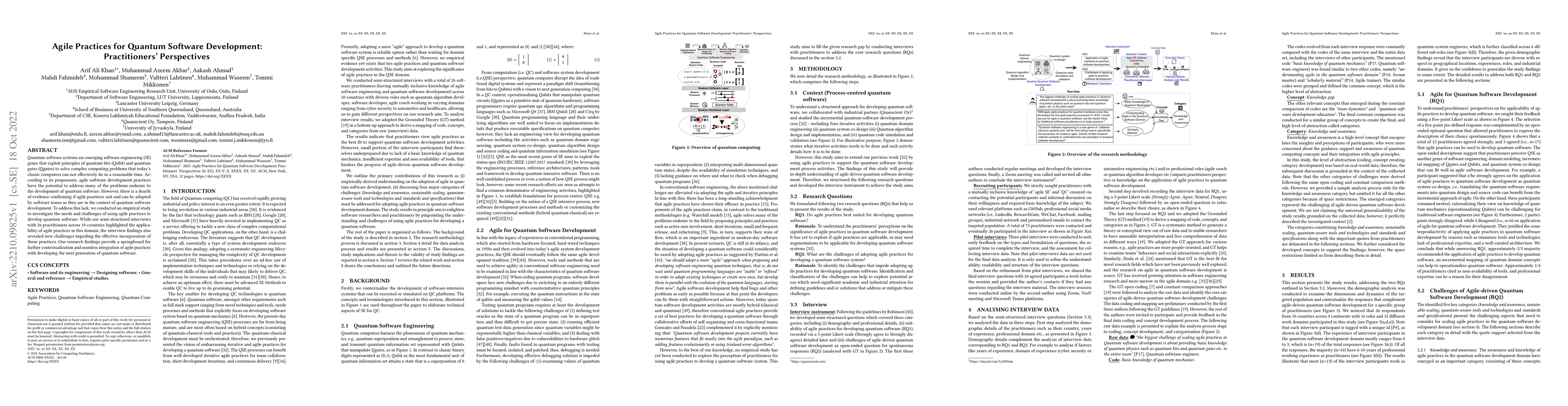 Thumbnail for Agile Practices for Quantum Software Development: Practitioners
  Perspectives