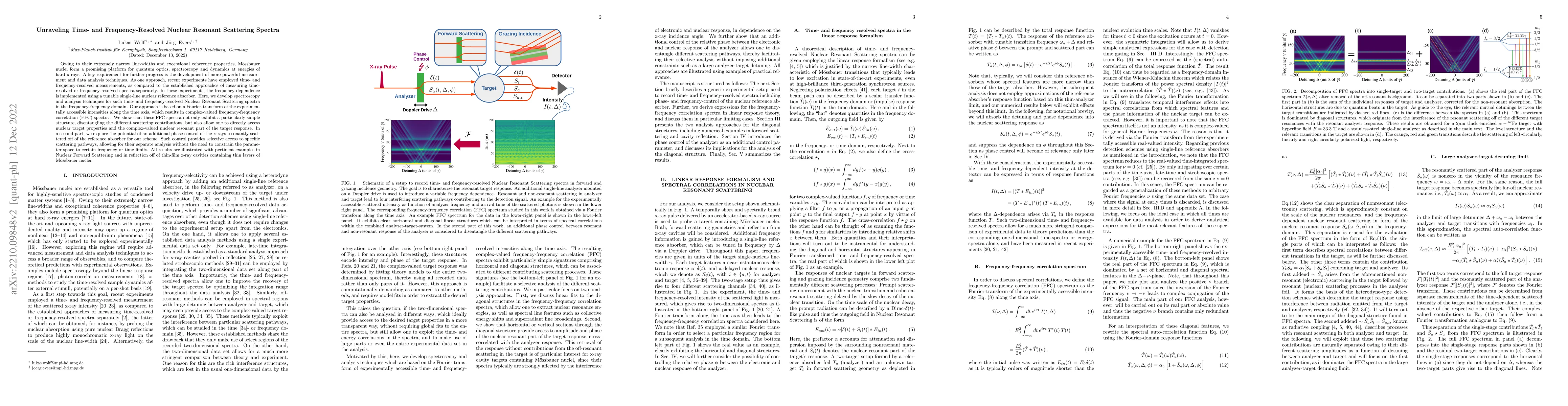 Thumbnail for Unraveling Time- and Frequency-Resolved Nuclear Resonant Scattering
  Spectra