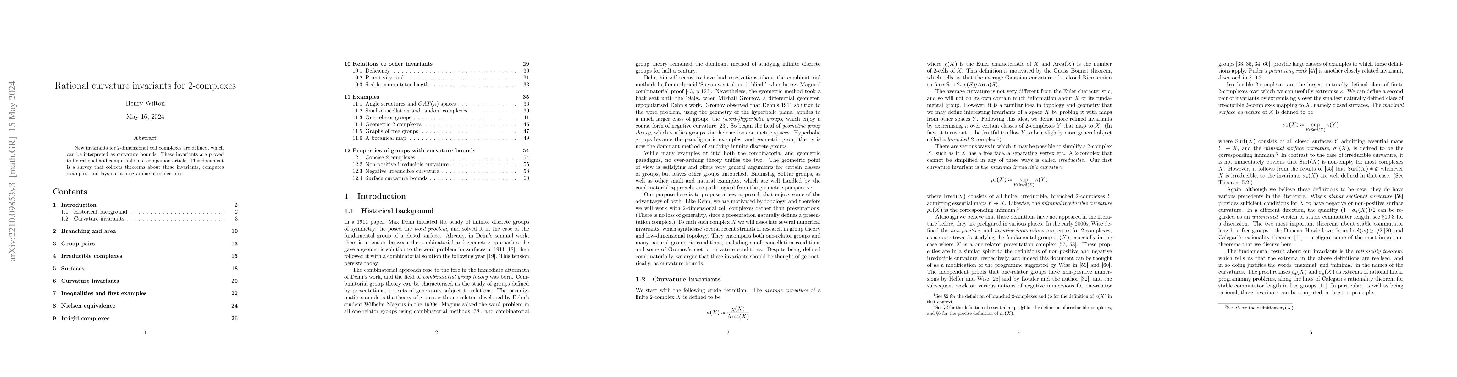 Thumbnail for Rational curvature invariants for 2-complexes