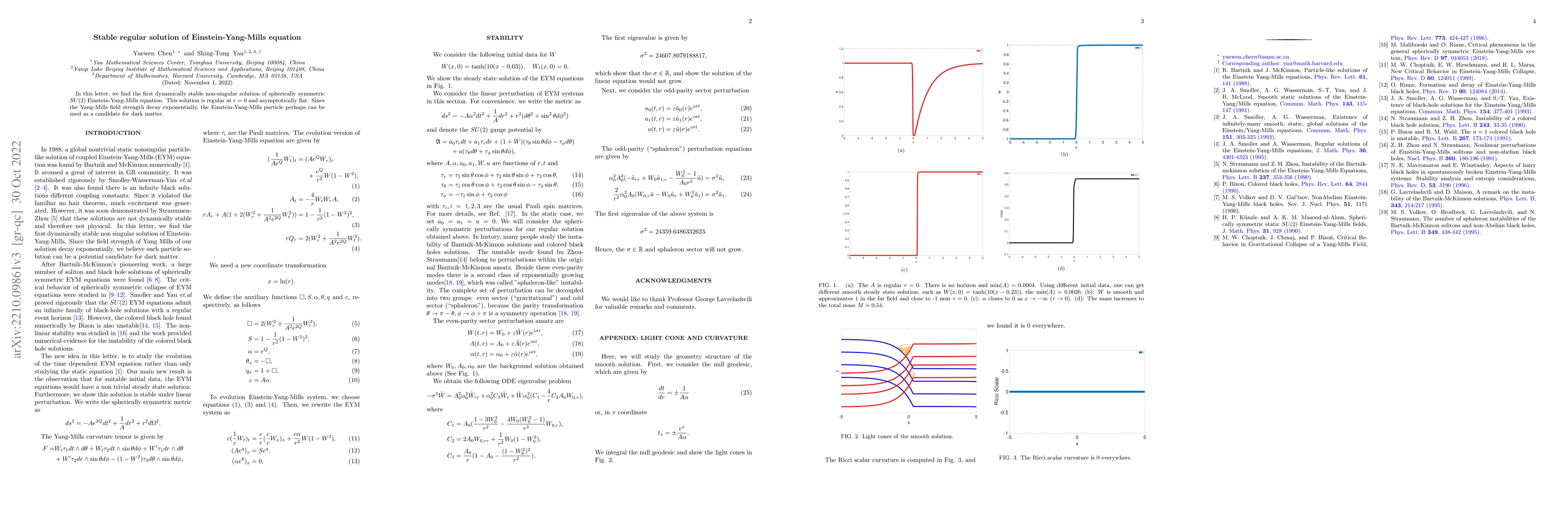 Thumbnail for Stable regular solution of Einstein-Yang-Mills equation