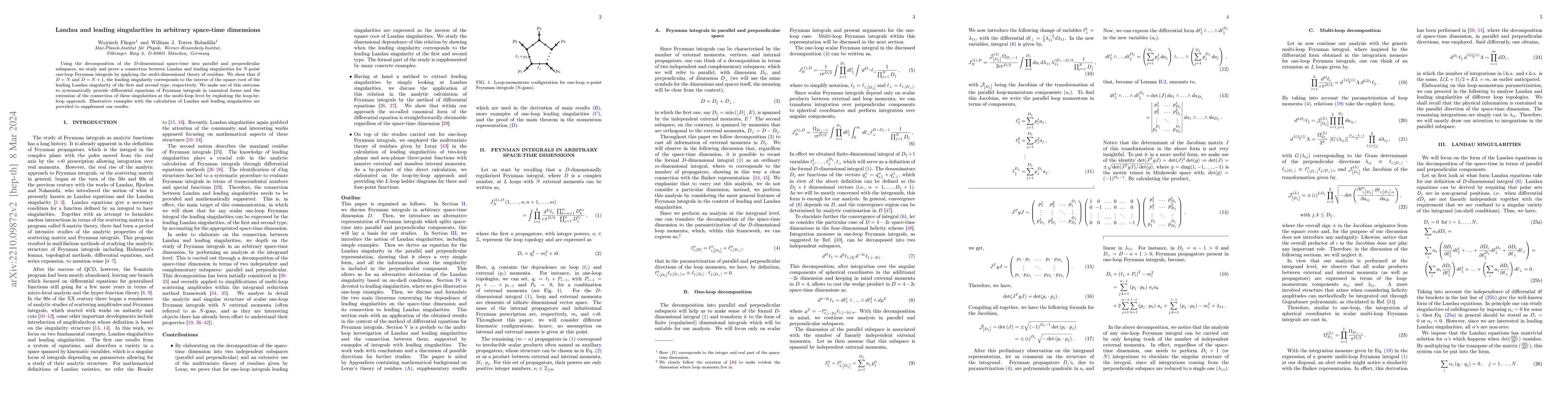 Thumbnail for Landau and leading singularities in arbitrary space-time dimensions