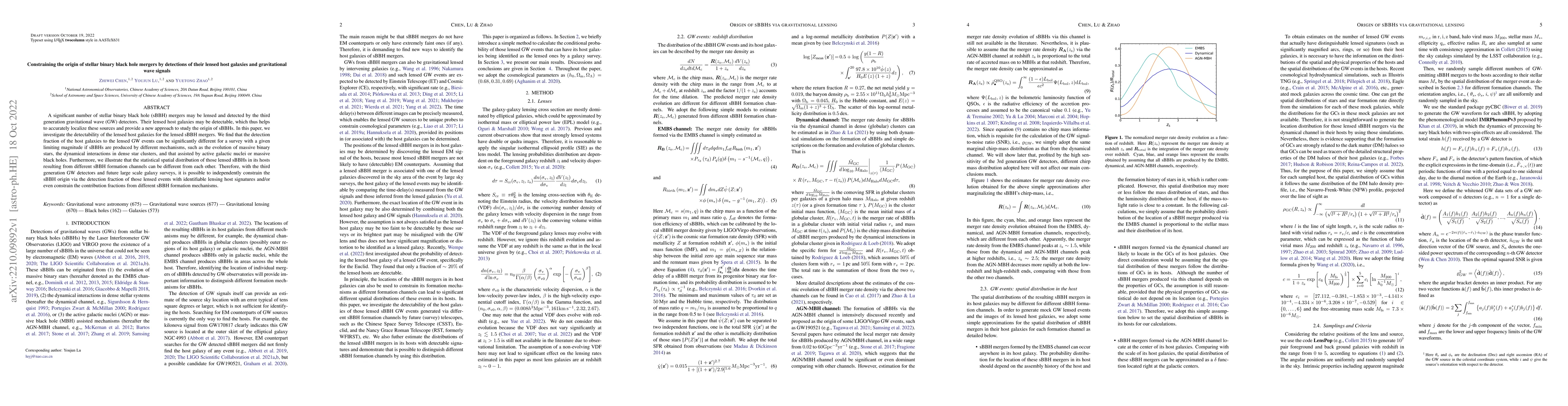 Thumbnail for Constraining the origin of stellar binary black hole mergers by
  detections of their lensed host galaxies and gravitational wave signals