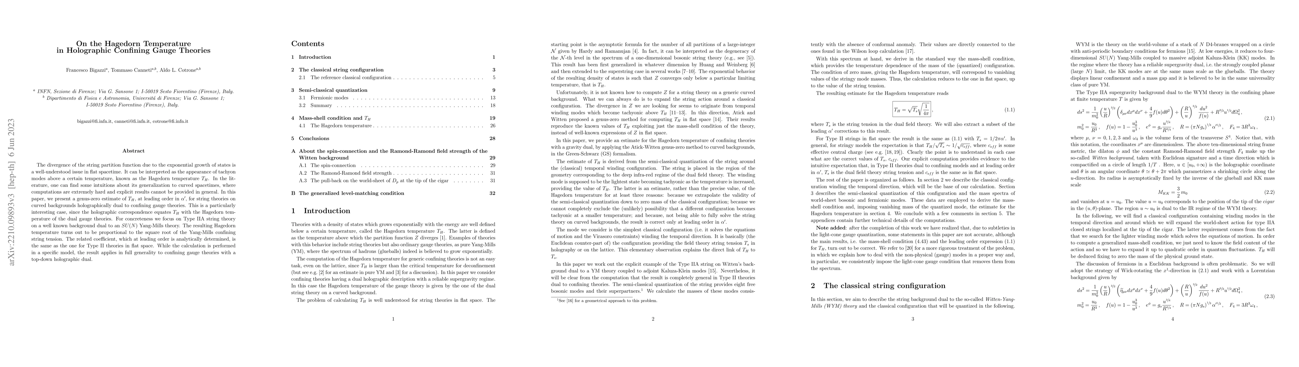 Thumbnail for On the Hagedorn Temperature in Holographic Confining Gauge Theories