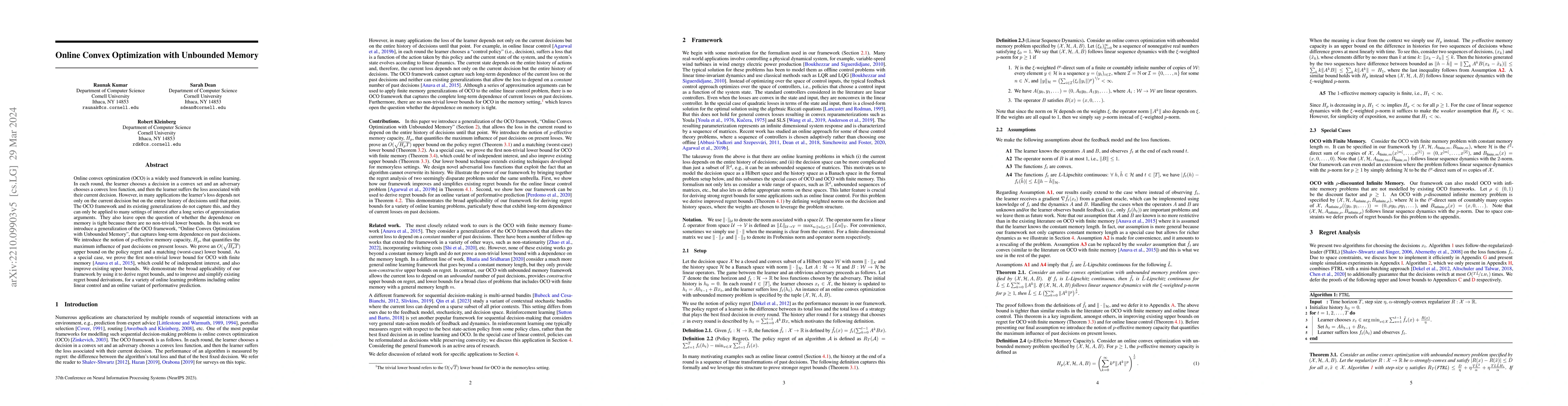 Thumbnail for Online Convex Optimization with Unbounded Memory