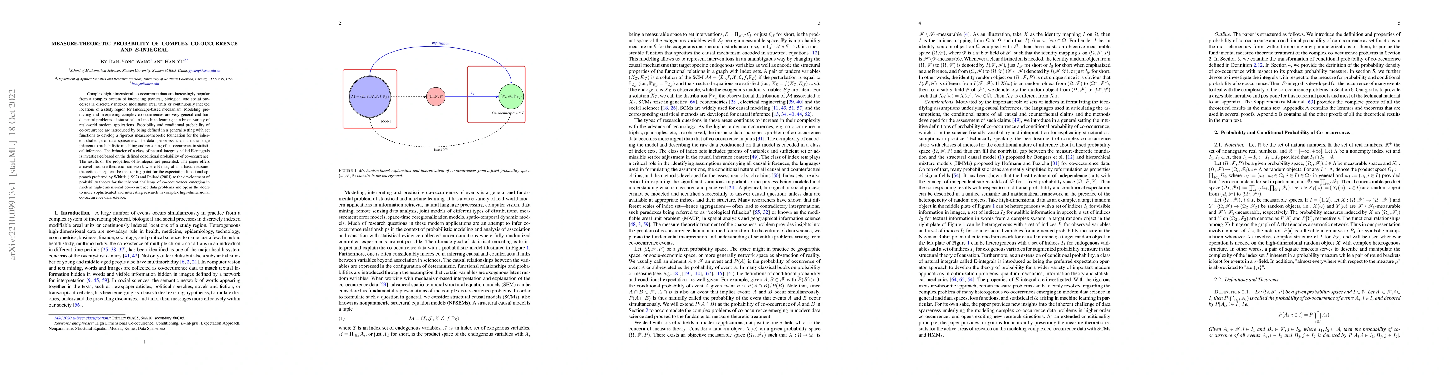 Thumbnail for Measure-Theoretic Probability of Complex Co-occurrence and E-Integral