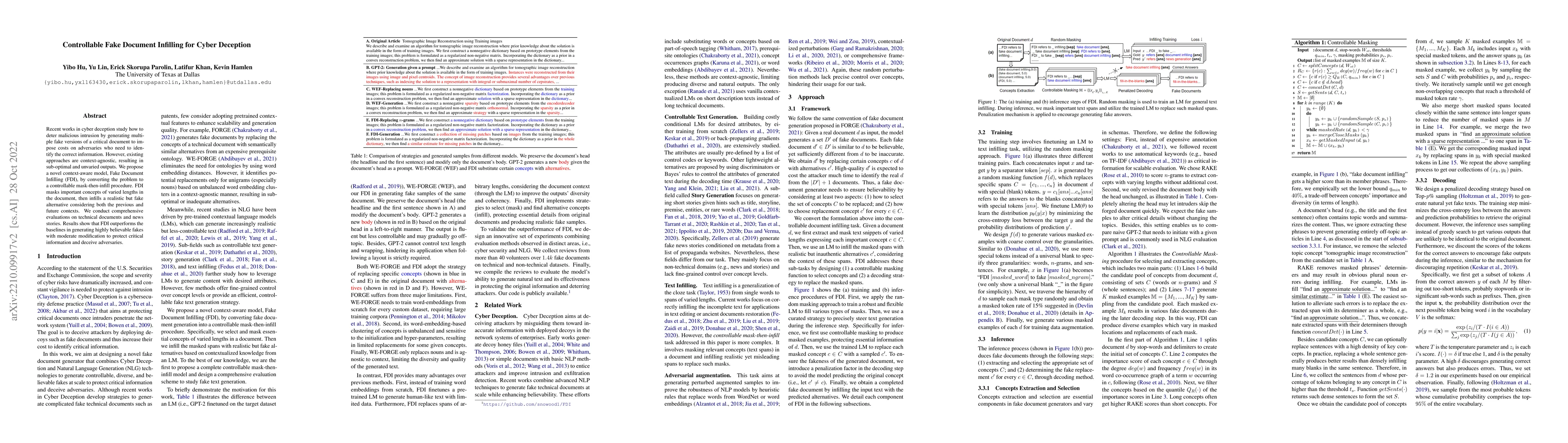 Thumbnail for Controllable Fake Document Infilling for Cyber Deception