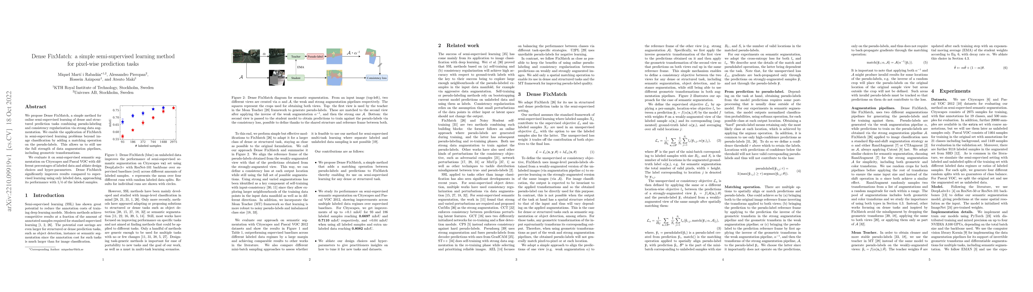 Thumbnail for Dense FixMatch: a simple semi-supervised learning method for pixel-wise
  prediction tasks