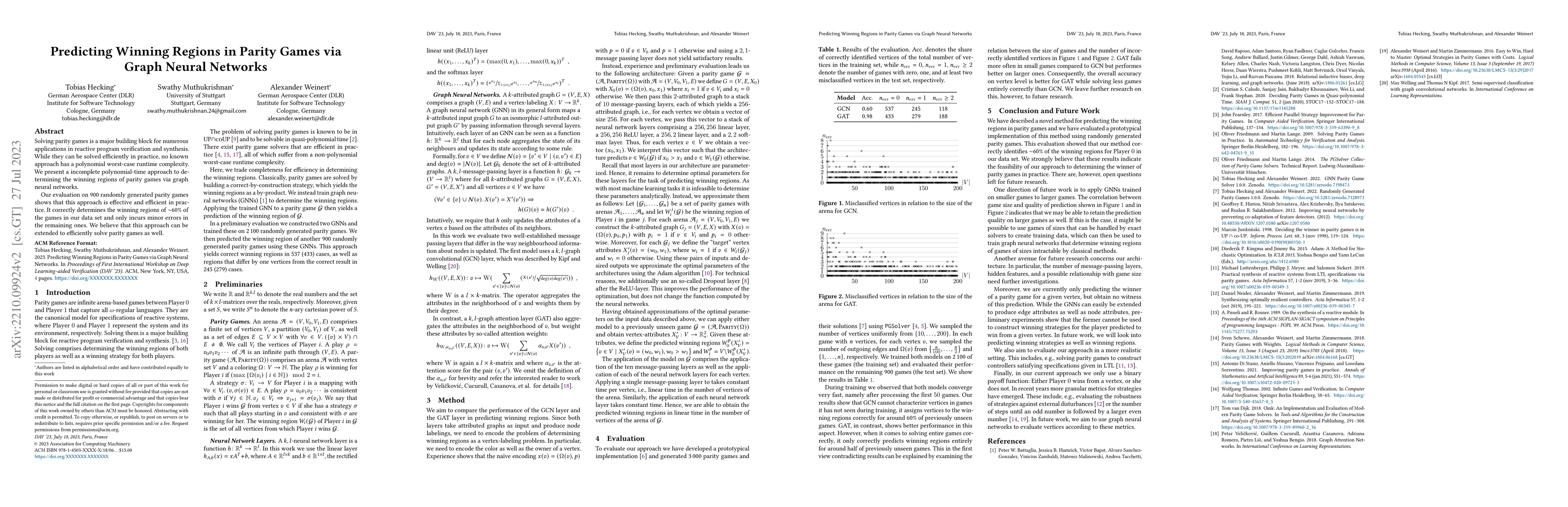 Thumbnail for Predicting Winning Regions in Parity Games via Graph Neural Networks
  (Extended Abstract)