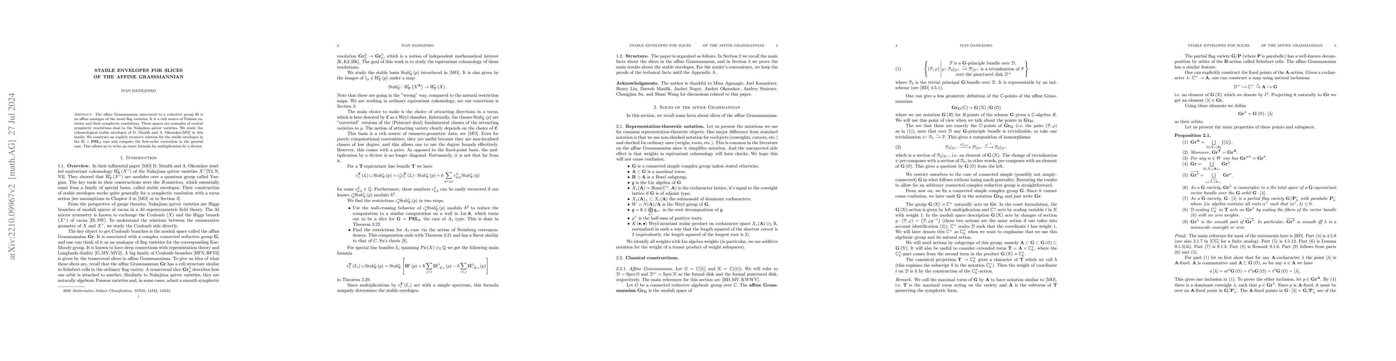 Thumbnail for Stable envelopes for slices of the affine Grassmannian