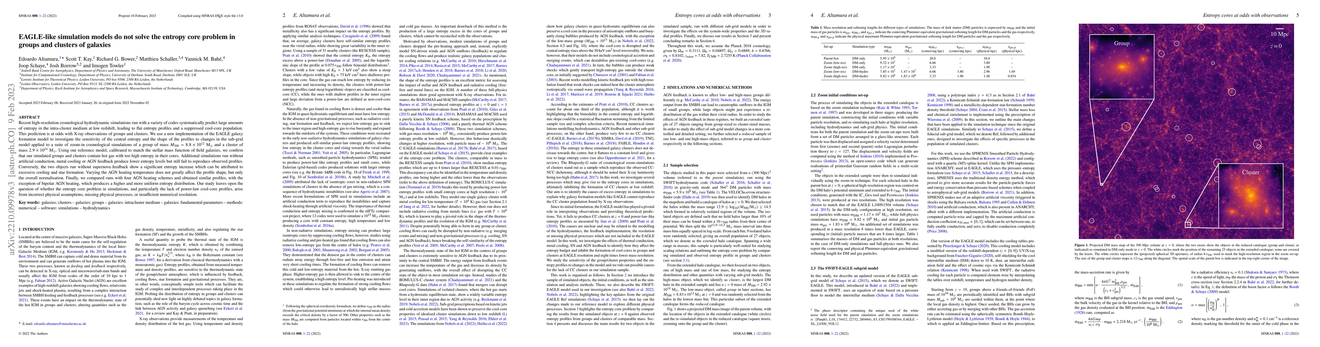Thumbnail for EAGLE-like simulation models do not solve the entropy core problem in
  groups and clusters of galaxies