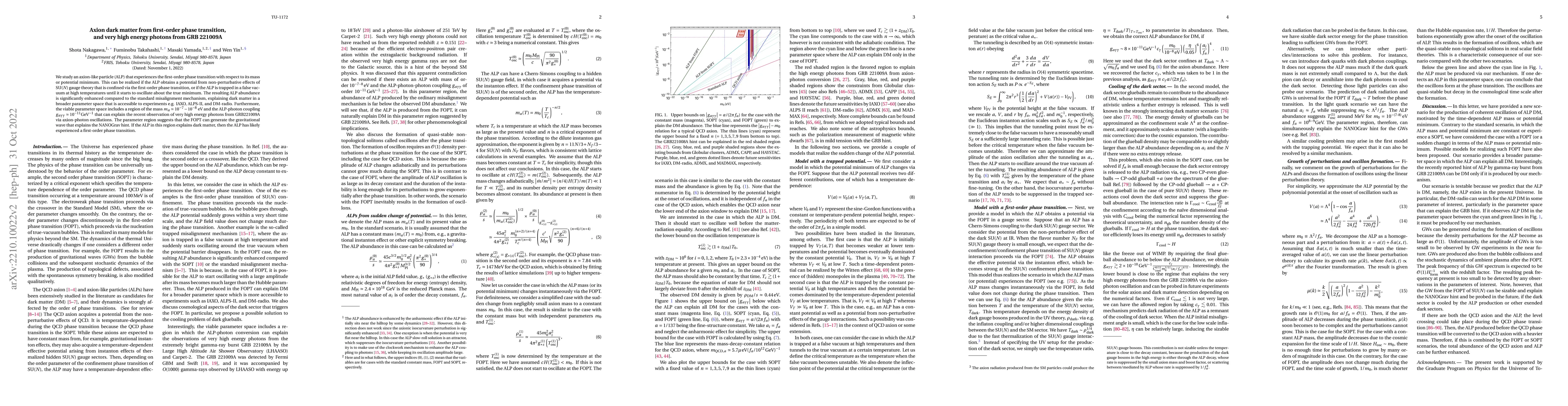 Thumbnail for Axion dark matter from first-order phase transition, and very high
  energy photons from GRB 221009A
