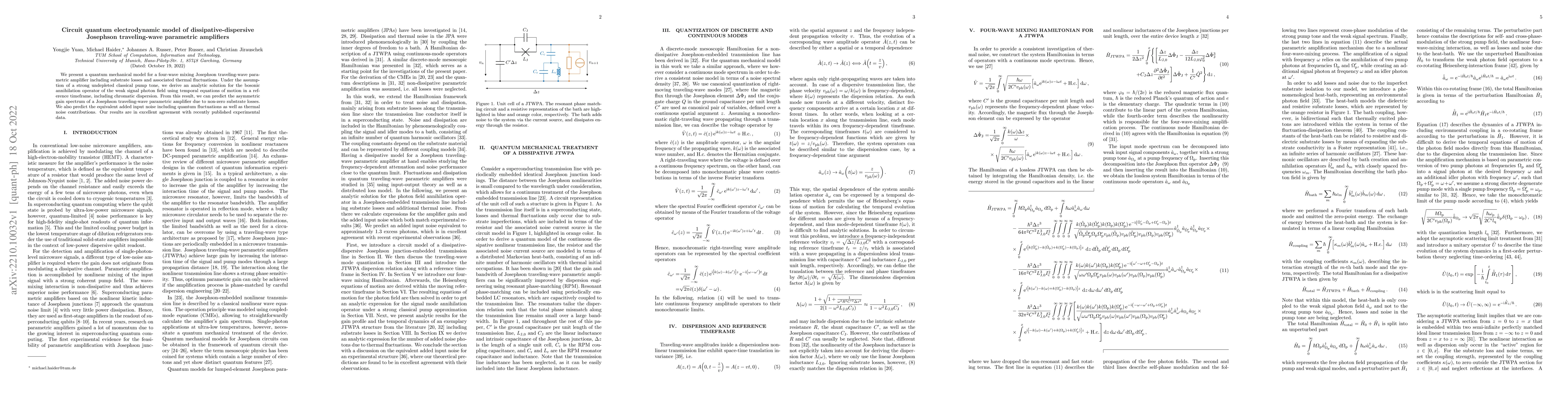 Thumbnail for Circuit quantum electrodynamic model of dissipative-dispersive Josephson
  traveling-wave parametric amplifiers