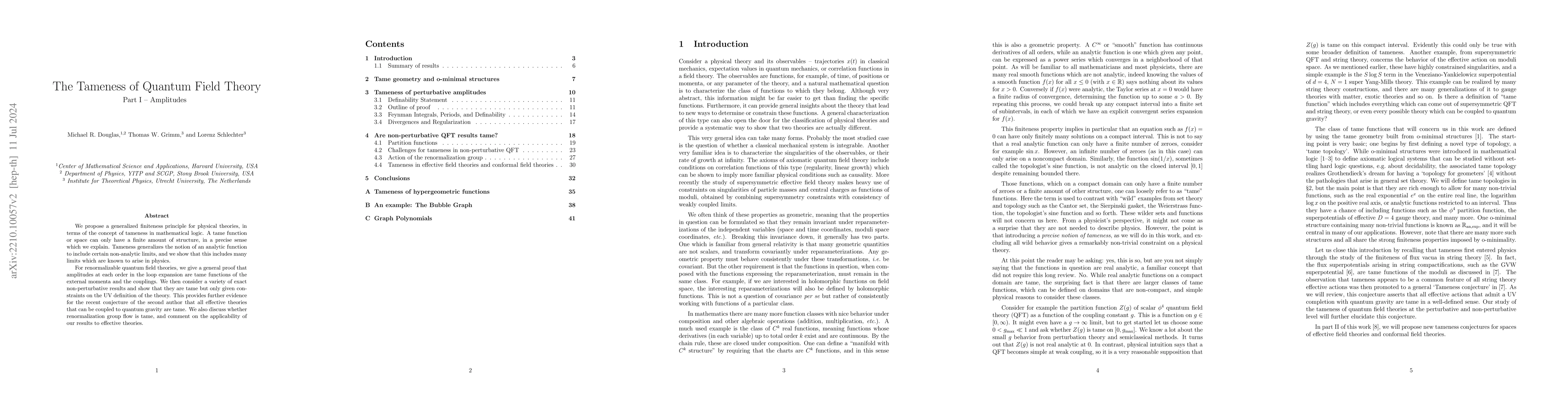 Thumbnail for The Tameness of Quantum Field Theory, Part I -- Amplitudes