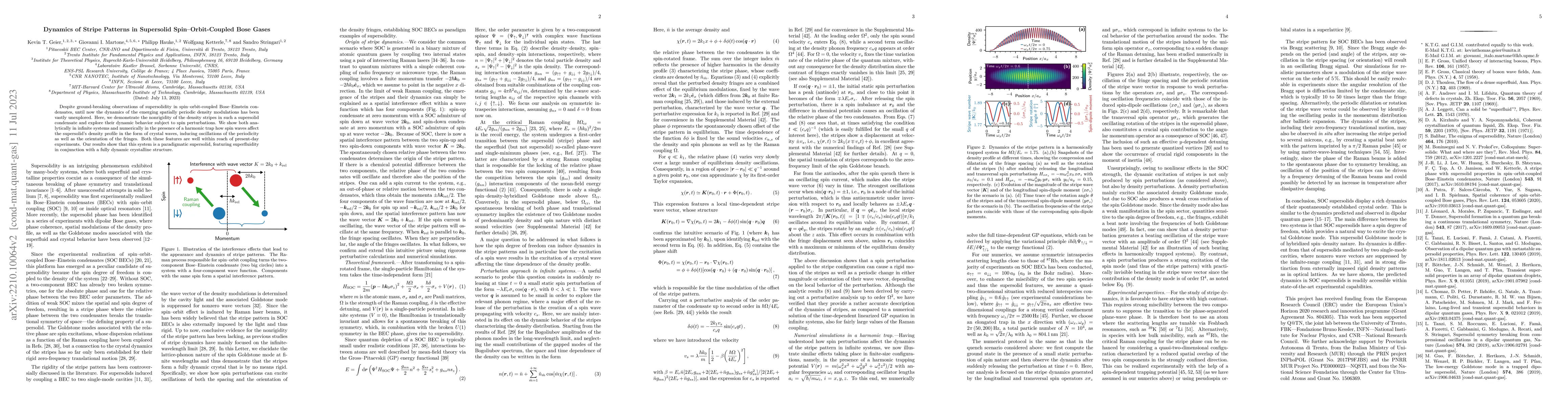 Thumbnail for Dynamics of Stripe Patterns in Supersolid Spin-Orbit-Coupled Bose Gases