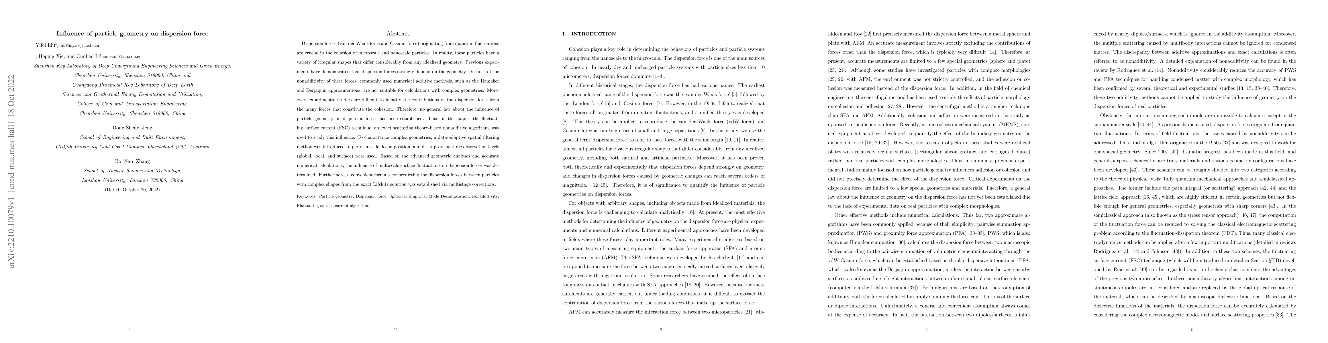 Thumbnail for Influence of particle geometry on dispersion force