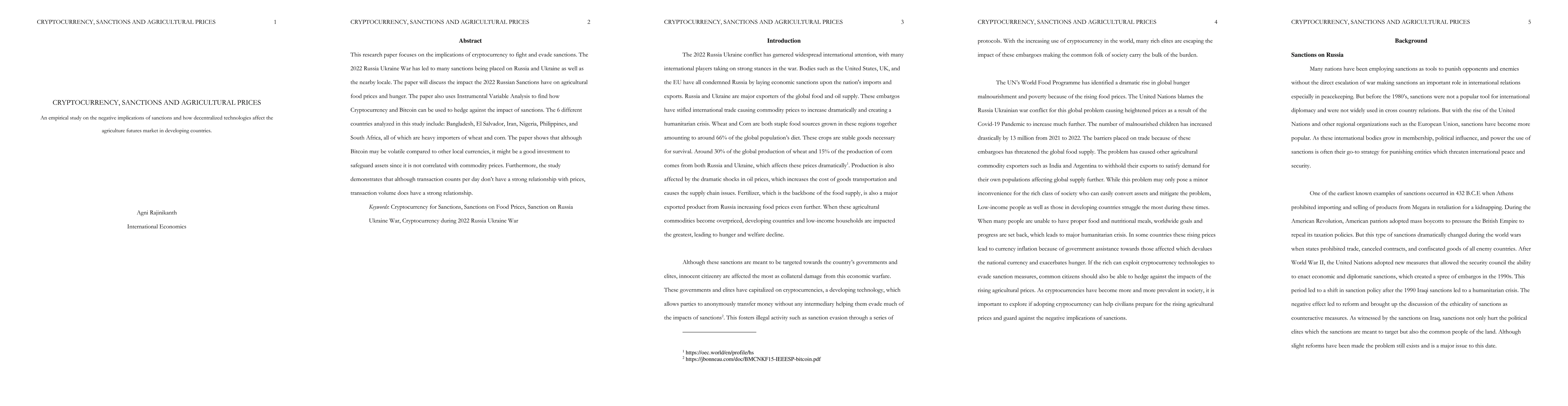 Thumbnail for Cryptocurrency, Sanctions and Agricultural Prices: An empirical study on
  the negative implications of sanctions and how decentralized technologies
  affect the agriculture futures market in developing countries