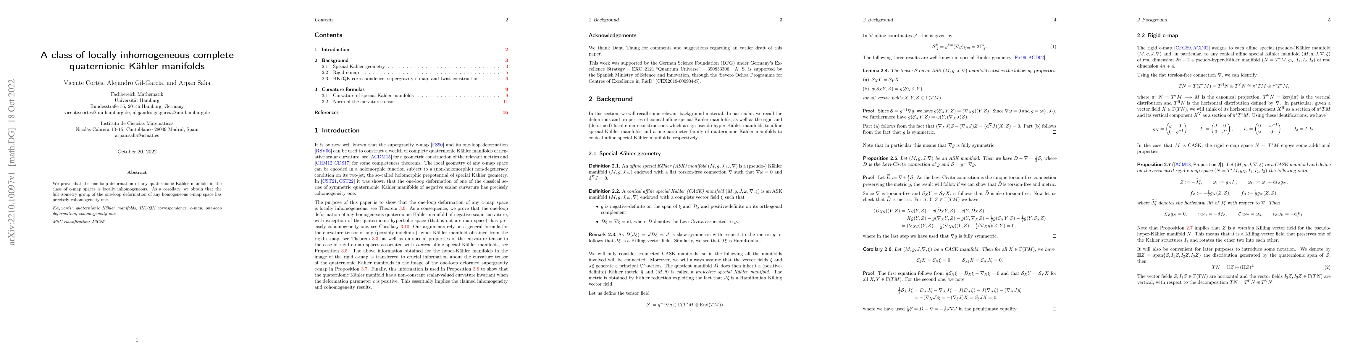 Thumbnail for A class of locally inhomogeneous complete quaternionic K\"ahler
  manifolds