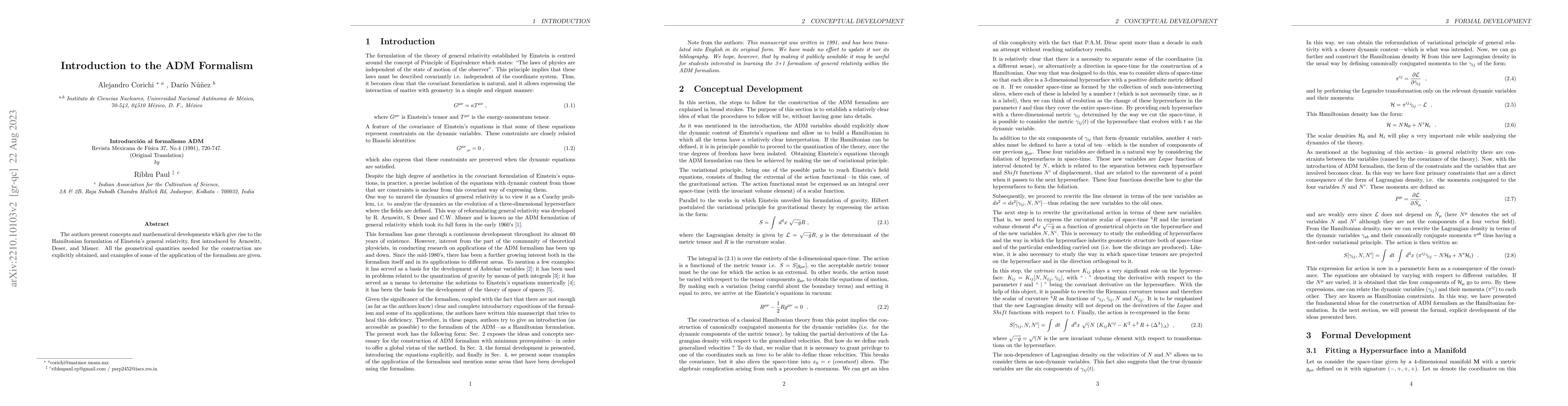 Thumbnail for Introduction to the ADM formalism