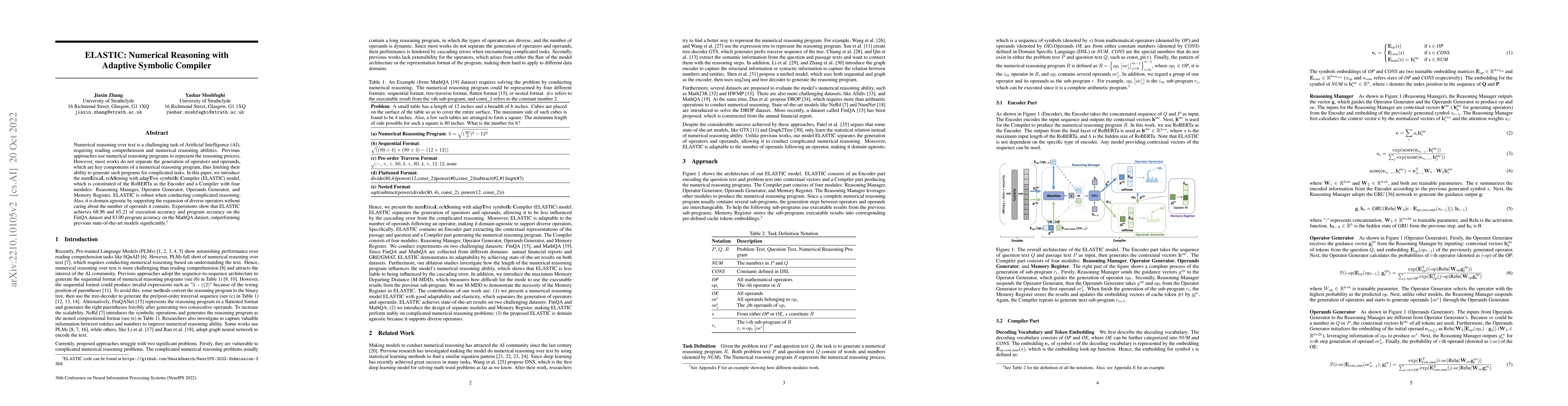 Thumbnail for ELASTIC: Numerical Reasoning with Adaptive Symbolic Compiler