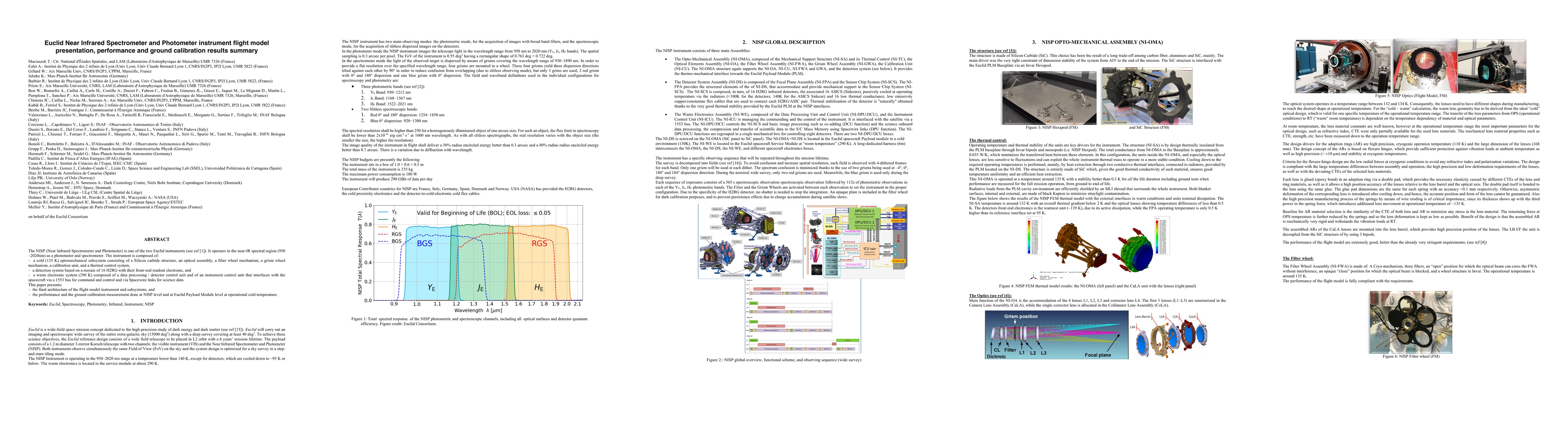 Thumbnail for Euclid Near Infrared Spectrometer and Photometer instrument flight model
  presentation, performance and ground calibration results summary