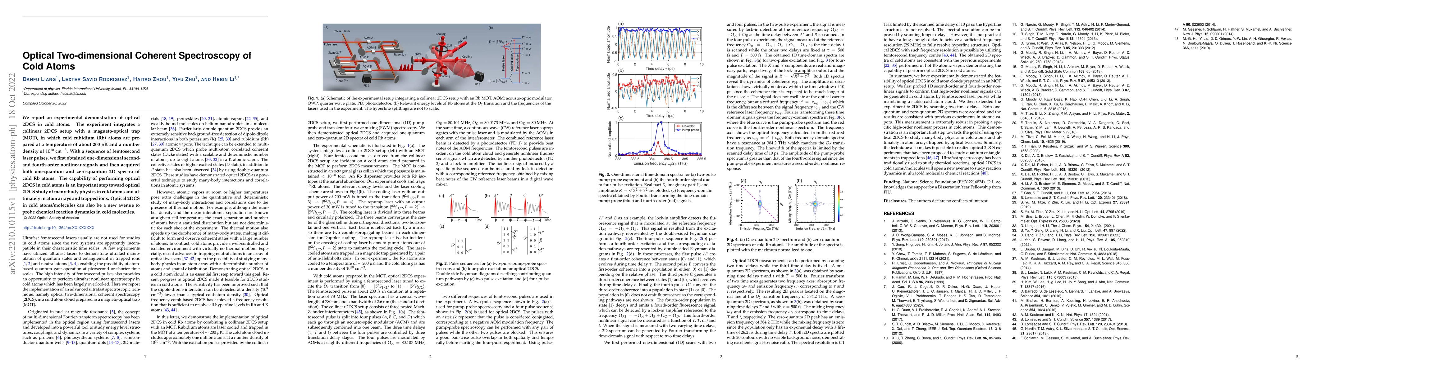 Thumbnail for Optical Two-dimensional Coherent Spectroscopy of Cold Atoms