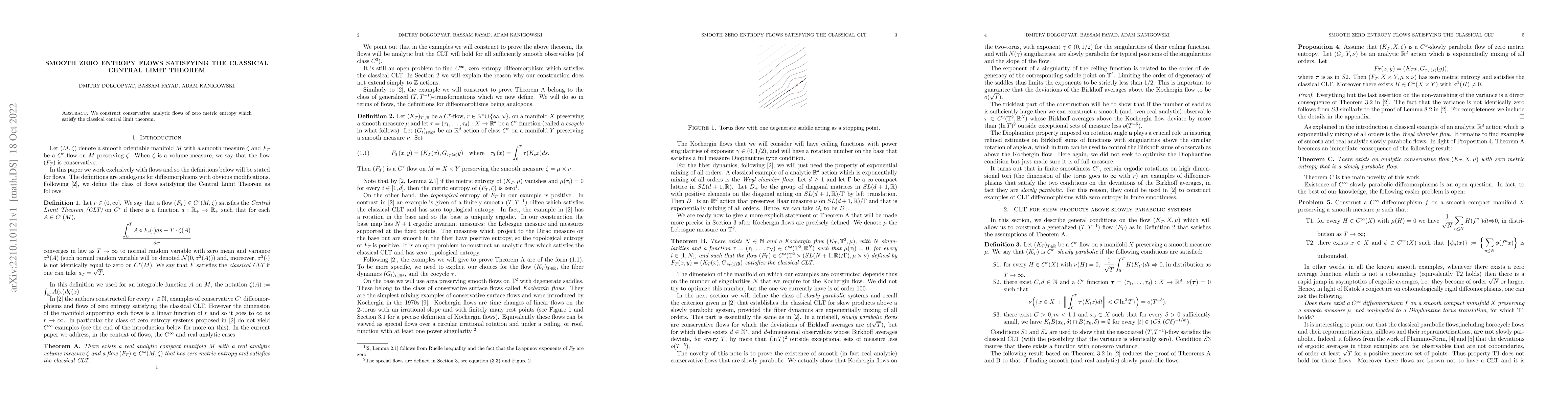 Thumbnail for Smooth zero entropy flows satisfying the classical central limit theorem