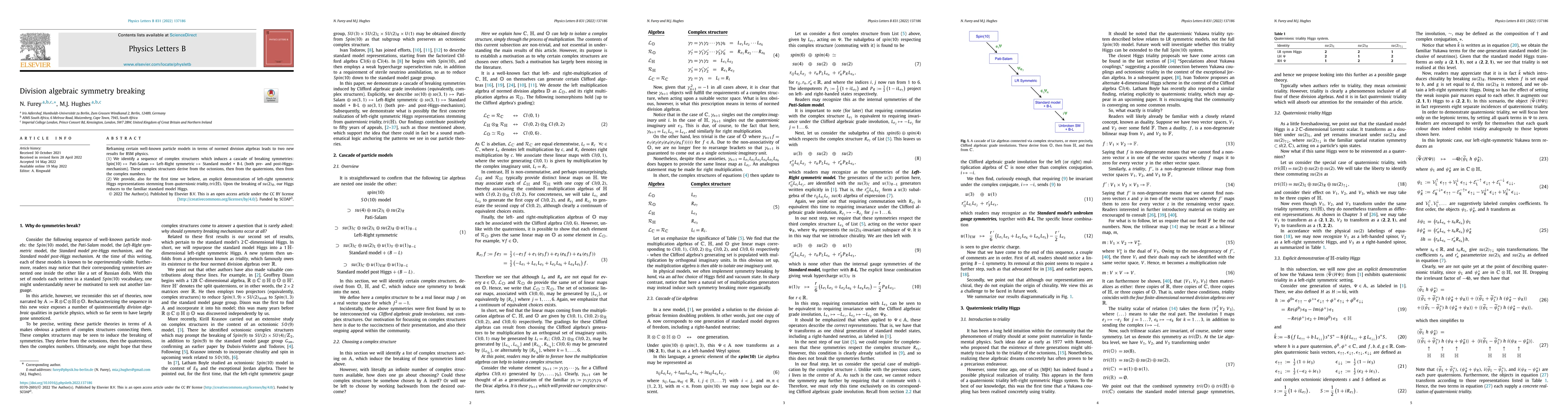 Thumbnail for Division algebraic symmetry breaking
