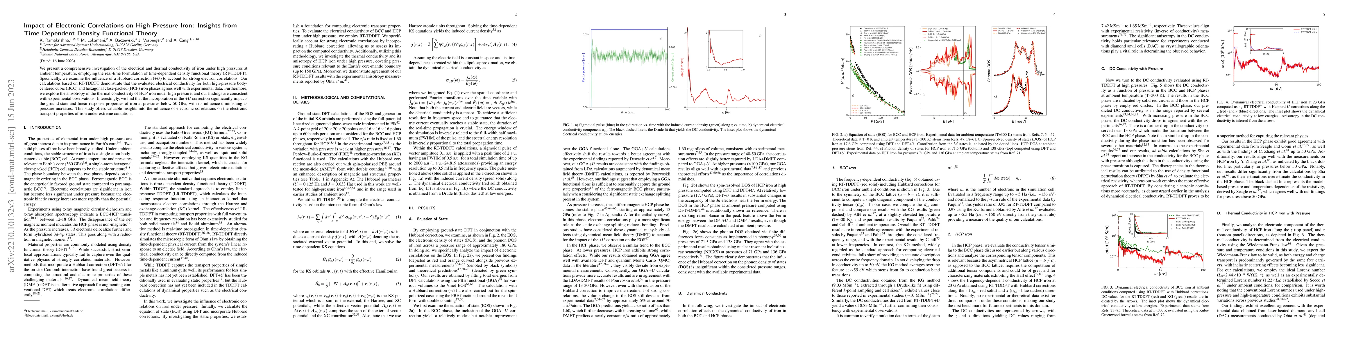 Thumbnail for Impact of Electronic Correlations on High-Pressure Iron: Insights from
  Time-Dependent Density Functional Theory