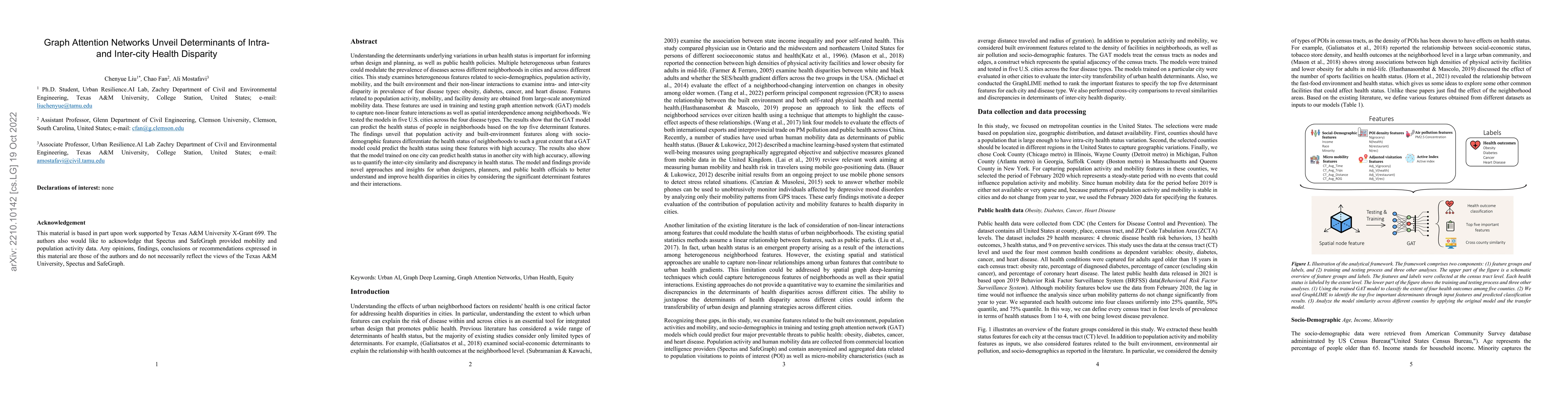 Thumbnail for Graph Attention Networks Unveil Determinants of Intra- and Inter-city
  Health Disparity