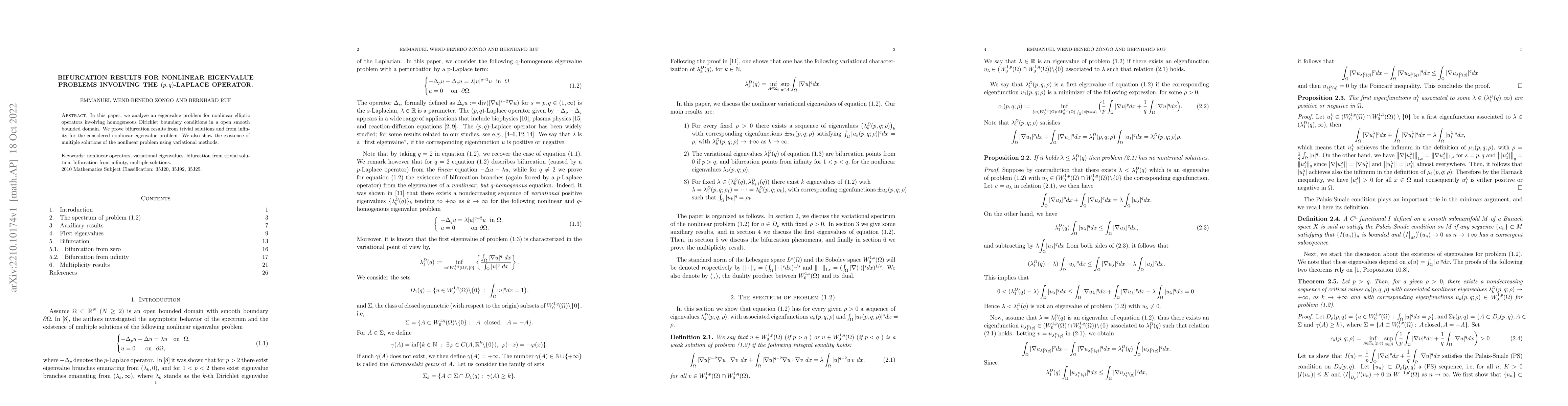 Thumbnail for Bifurcation results for nonlinear eigenvalue problems involving the
  (p,q)-Laplace operator