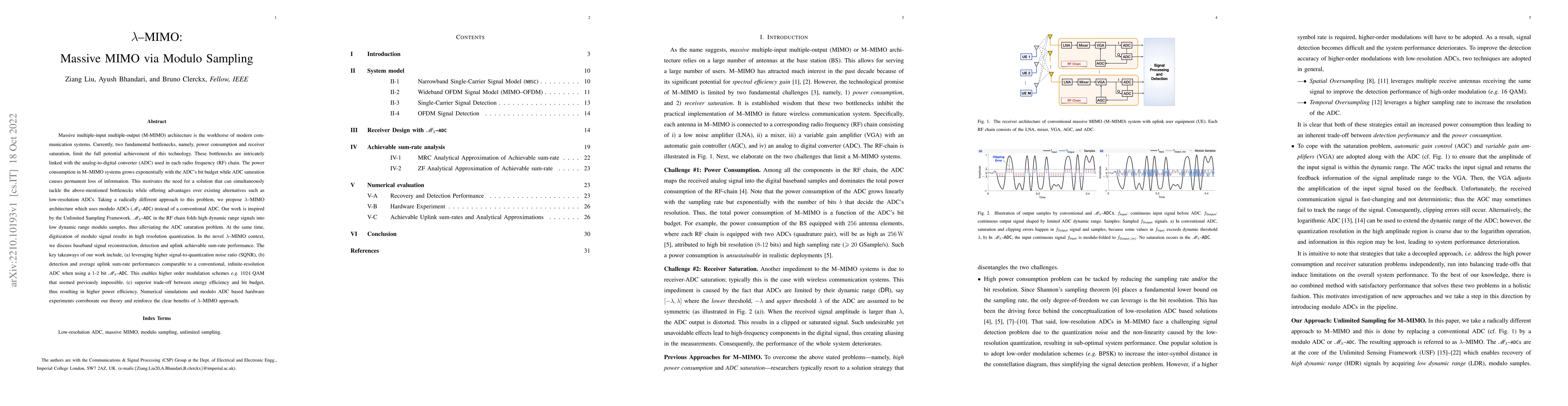 Thumbnail for $\lambda$-MIMO: Massive MIMO via Modulo Sampling