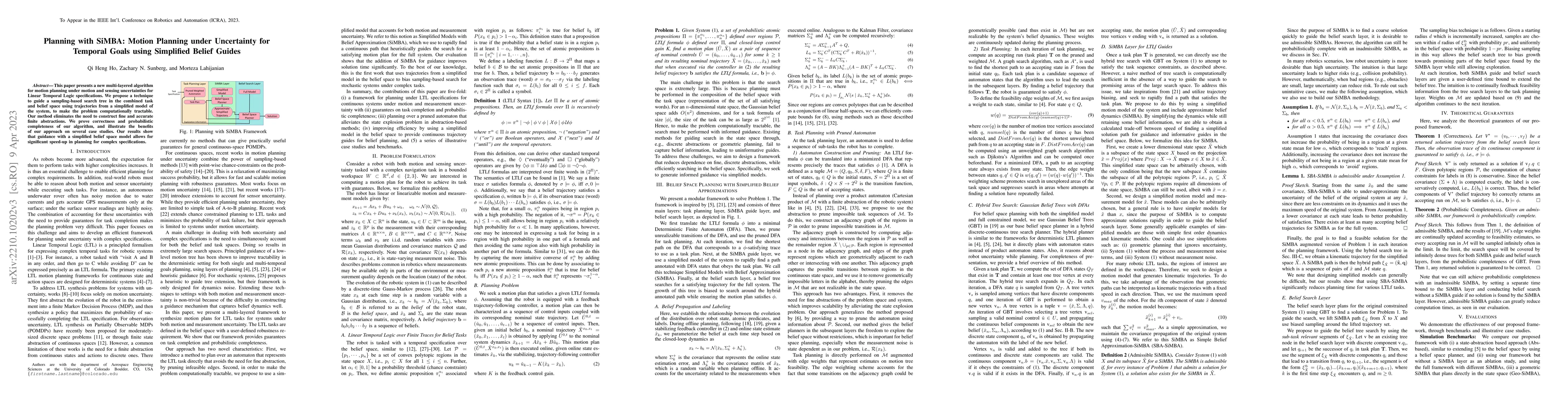 Thumbnail for Planning with SiMBA: Motion Planning under Uncertainty for Temporal
  Goals using Simplified Belief Guides