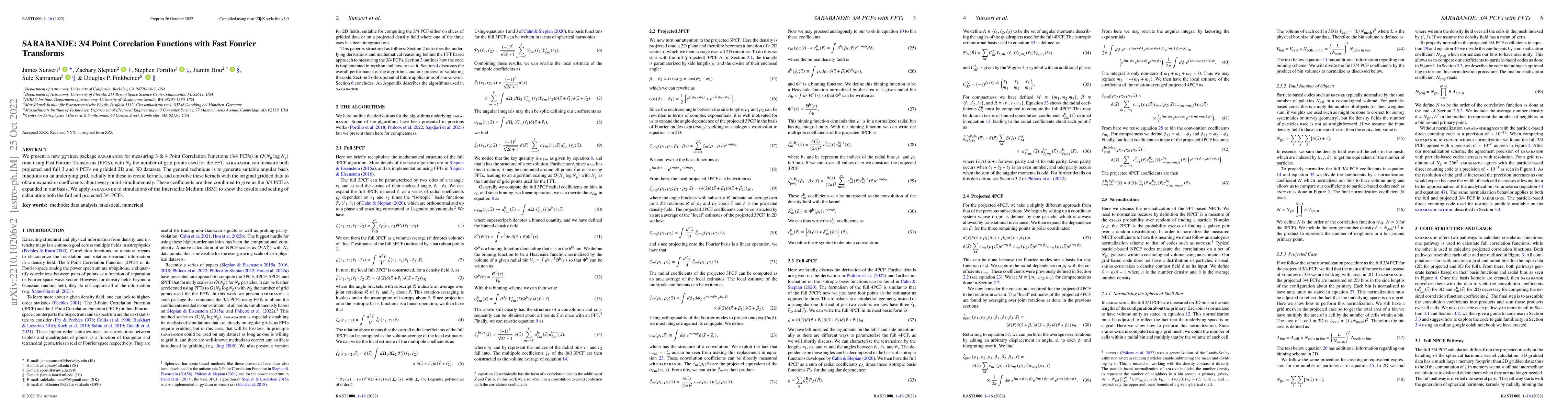 Thumbnail for SARABANDE: 3/4 Point Correlation Functions with Fast Fourier Transforms