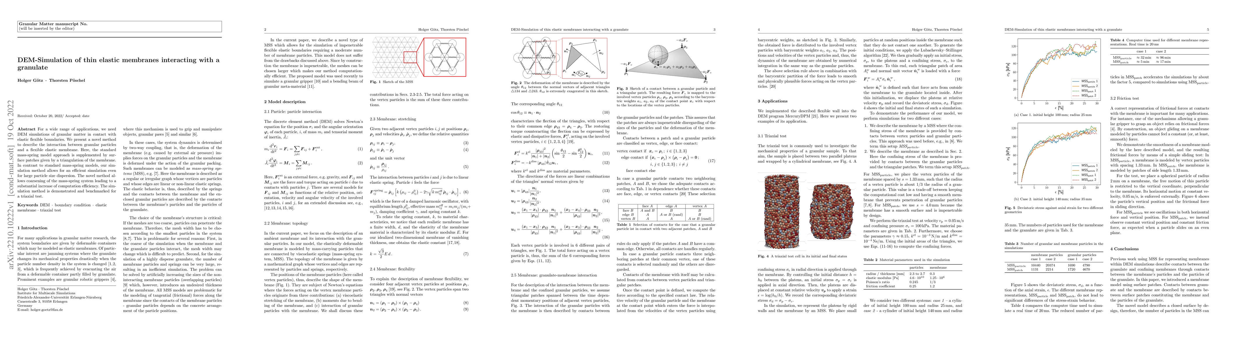 Thumbnail for DEM-Simulation of thin elastic membranes interacting with a granulate