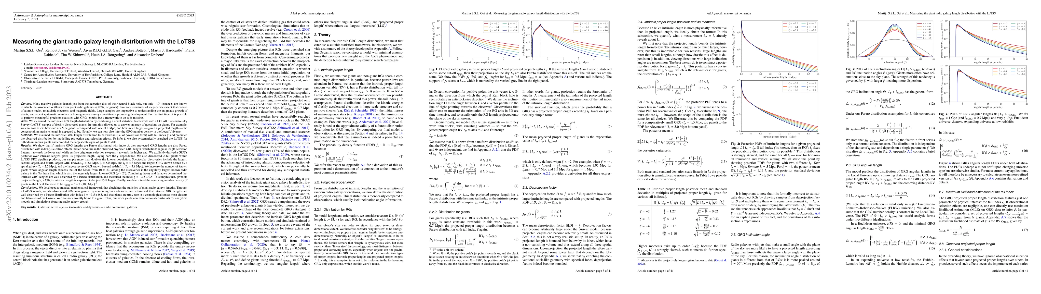 Thumbnail for Measuring the giant radio galaxy length distribution with the LoTSS
