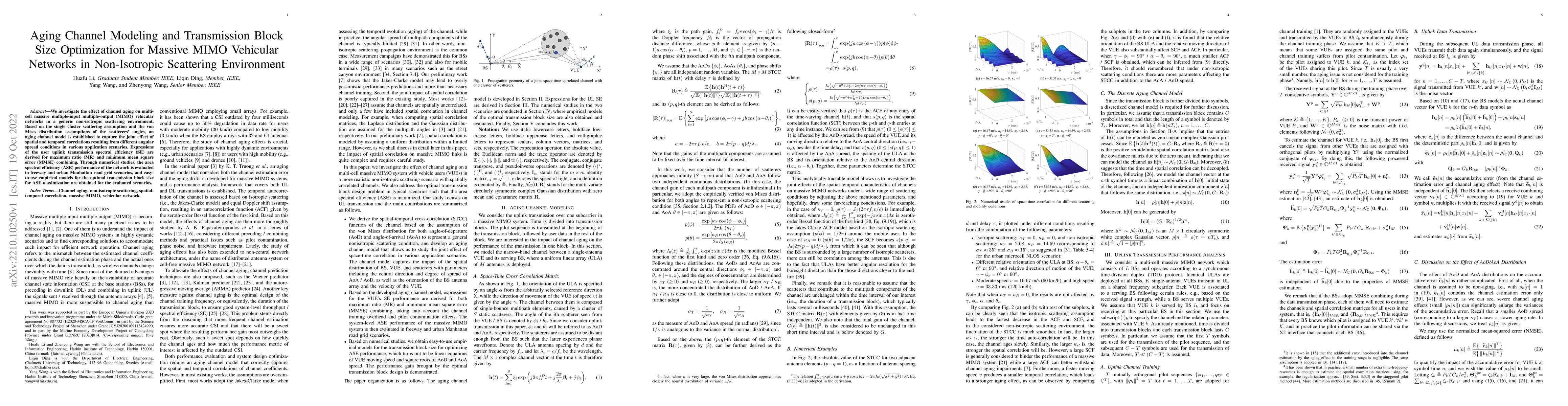 Thumbnail for Aging Channel Modeling and Transmission Block Size Optimization for
  Massive MIMO Vehicular Networks in Non-Isotropic Scattering Environment